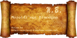 Mozolányi Blandina névjegykártya